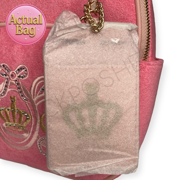 Juicy Couture Exclusive Pink Lemonade “Lovers Club” Terry Backpack ? Bling main image 6